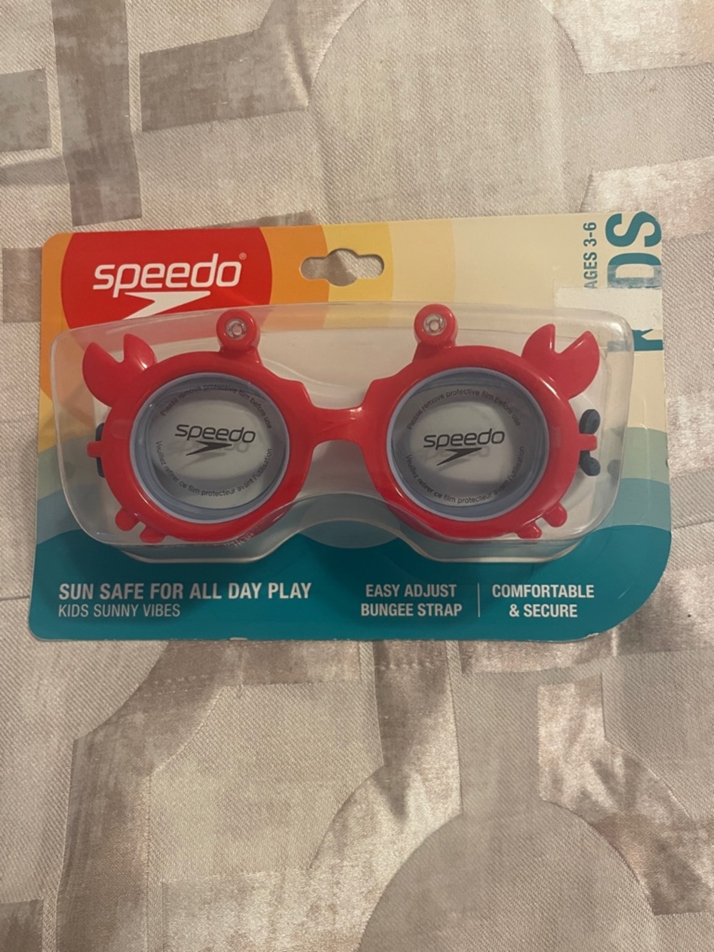 Speedo Kids Crab-Themed Swim Goggles in Red water safety swim lessons beach pool